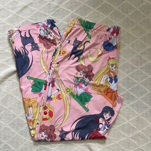Sailor Moon Women's Pajama Pants - Pink and Multicolor
